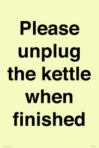 Please unplug the kettle when finished